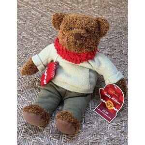 HALLMARK 100 Year Anniversary Teddy Mittens Bear Red Scarf Green Shirt 2002
